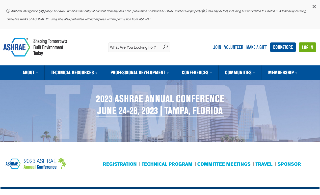 Technical program for 2024 ASHRAE Annual Conference now available