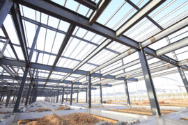 Steel frame structure unfinished